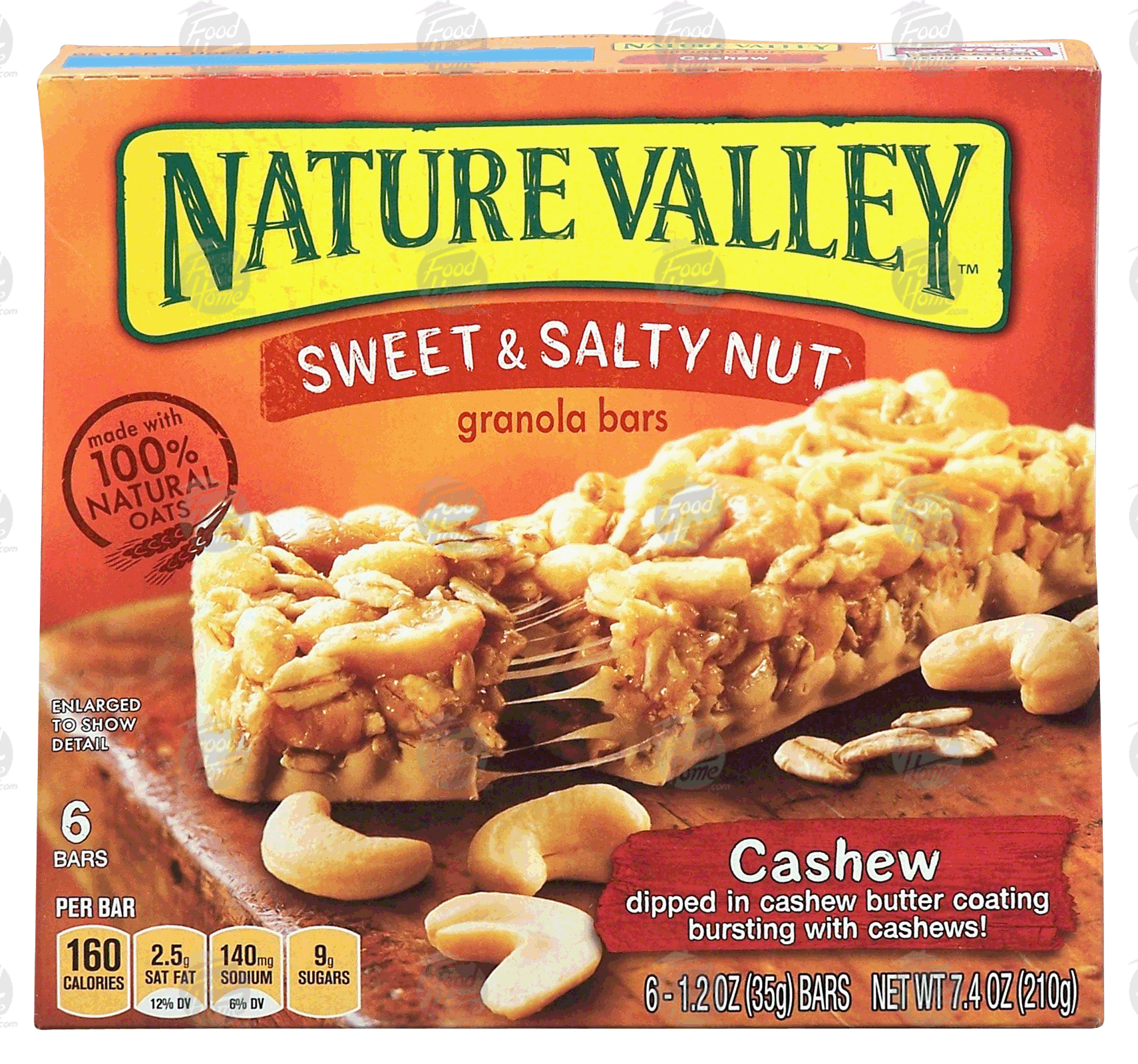 Nature Valley Sweet & Salty Nut cashew granola bars dipped in cashew butter coating bursting with cashews Full-Size Picture